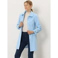 thumbnail image 2 of INSPIRE CHIC Chaqueta de invierno con cuello Peter Pan para mujer Azul S, 2 of 6