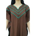 thumbnail image 6 of Bimba Women Short Cotton Kaftan Brown Beach Caftan Coverup Dress Nightwear, 6 of 9