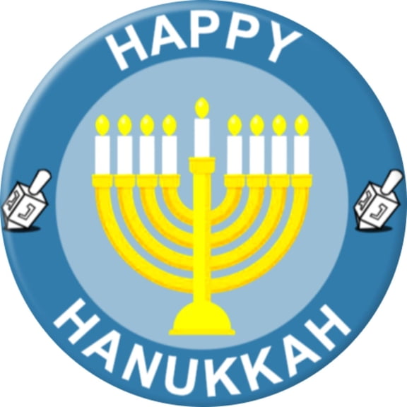 Angel Buttons 1.25 inch pin-back button Hanukkah