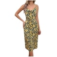 thumbnail image 1 of Vestido de Verano de las Mujeres Elegante Impreso Camis sin Mangas Cuello en V Vestido Casual de Línea para el Uso Diario, 1 of 5