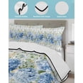 thumbnail image 4 of Quilts Twin Size Bedding Set, Hydrangea Eucalyptus Lightweight Quilted Comforter, Summer Botanical Grey Buffalo Plaid Soft Reversible Bedspread Coverlet with Pillow Covers for All Season, 68" x 86", 4 of 7