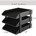 thumbnail image 2 of Very Sturdy 3 Tier PU Leather File Rack for Office Supplies/Stationery/File/Paper,Stackable Letter Tray,Document filing, 2 of 5