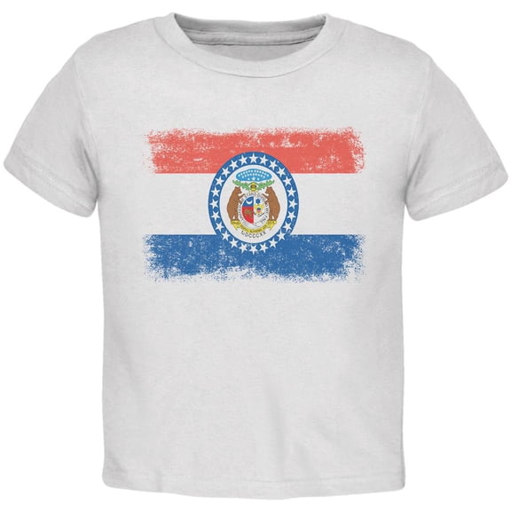Born and Raised Missouri State Flag Toddler T Shirt White 4T