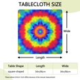 thumbnail image 2 of Rainbow Tie Dye Mandala Pattern Square Fitted Tablecloth with Elastic Edge,Square Table Cover,Washable Elastic Table Cover for Home Kitchen Party Decor 34"x34", 2 of 6