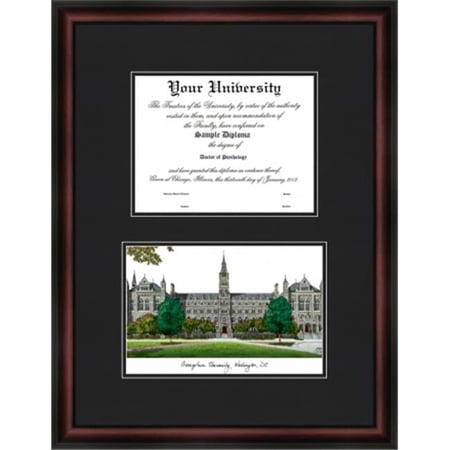 Campus Images DC996D Georgetown University Diplomate Framed Lithograph