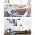 thumbnail image 5 of Navy Blue Grey Kitchen Dish Towels for Drying Dishes Set of 3, Modern Ombre Oil Painted Abstract Art Waffle Weave Microfiber Hand Tea Bathroom Towels Quick Dry & Absorbent Towel 15.7x23.6, 5 of 7