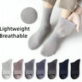 thumbnail image 7 of TELOLY Men's Mesh Cotton Dress Socks Business Casual Solid Crew Socks Lightweight Soft Comfort, Medium 6-10.5, 5 Pairs, 7 of 7