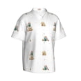 thumbnail image 2 of Balery Rabbit Blowing Dandelions Print Men's Hawaiian Shirts Short Sleeve Beach Shirt Relaxed Fit Vacation Button Down Shirts-Small, 2 of 9