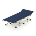 thumbnail image 2 of Folding Camping Cots Portable Sleeping Cot Lightweight Camping Beds for Outdoor Living Rooms, Steel Navy Blue 190x67x30cm, 2 of 7