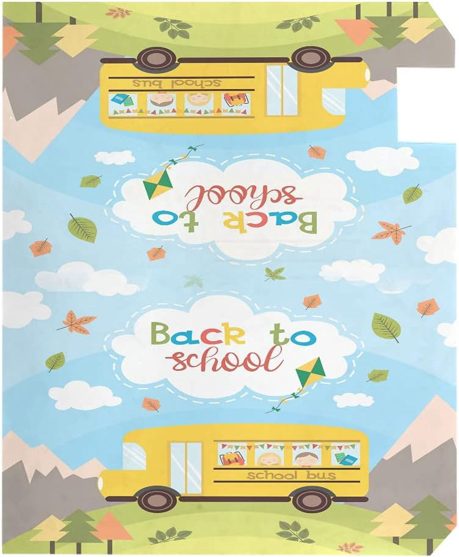 Bus Back to School Magnetic Mailbox Cover Mailbox Wrap Post Letter Box Cover Home Decorative for Standard Mailboxes