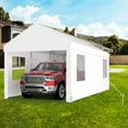 thumbnail image 2 of Carport 12x 20 ft Portable Garage,Heavy Duty Car Port Canopy with 4 Roll-Up Windows & 2 Doors, Waterproof Canopy All-Season Tarp for Car, Truck, Boat, Garden Tools, White, 2 of 9
