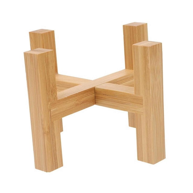 Soporte para macetas de madera de 4 patas, base para macetas de plantas y suculentas, soporte de exhibición para el hogar, jardín, patio, madera