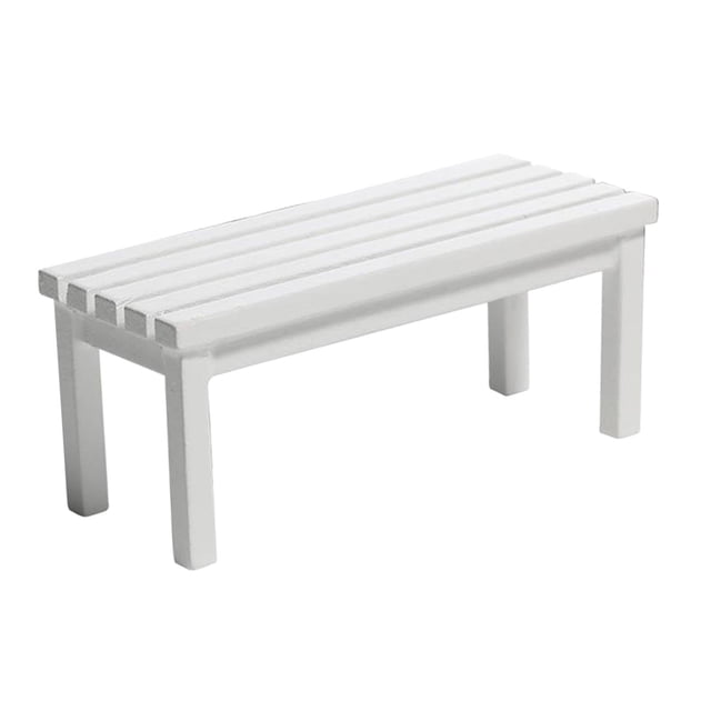 TISHITA Wooden White Dollhouse / Stool Model, 1:12 Scale Mini Furniture, for Miniature Bench