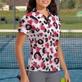 thumbnail image 3 of Whosucclay Heart Shaped Leopard Lightweight Tennis Shirts, Polyester Polo Shirts Quick Dry Anti Wrinkle Golf Shirt for Outdoor Activities Bowling Hiking Size X-Small, 3 of 10