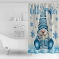 thumbnail image 3 of Polyester Fabric Hello Winter Shower Curtain, Christmas Gnomes Blue Snowflake, Waterproof Bathtub Curtain Bathroom Decor Set with Hooks 72 x 72 Inches,, 3 of 6