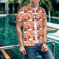 thumbnail image 6 of Lsque Skull rock record Pattern Mens Polo Golf Shirts Funny Graphics Shorts Sleeve Button Shirts Baseball T-shirt-Small, 6 of 7