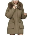 thumbnail image 2 of Homenesgenics Womens Wool Overcoat Winter Clothes for Women Fall and Winter Long Sleeved Warm Cotton Jacket Bread, 2 of 8