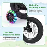 Costway 12 Kids Bike Motocross Style with Removable Training Wheels Dual Brake System for Ages 3-4 Years Black
