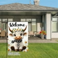 thumbnail image 3 of AMHNF Welcome Cute Cow with Daisy Flowers Linen Garden Flag for Spring Summer Home Outdoor Garden Yard Door Decor 12x18 inch, 3 of 5
