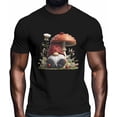 thumbnail image 2 of Camisetas informales de manga corta con estampado de gnomo rojo para hombre, 2 of 8