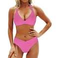 thumbnail image 1 of Fadeal Tummy Control Bathing Suits for Women Women Two Piece Bathing Suits Bikini Set Swimsuit Vintage Swimwear 2 Piece Bathing Suits for Women Pink L, 1 of 4