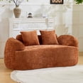 thumbnail image 4 of Timbernest 66" Chenille Curved Sofa, Boneless 2 Seater Cloud Sofa for Small Spaces, Orange, 4 of 12