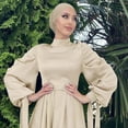 thumbnail image 4 of Plus Size Dresses Arab Solid Sleeve Womens Dress Abaya Casual Kaftan Maxi Dress Beige L, 4 of 6