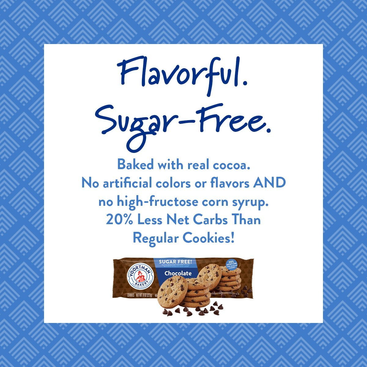 Sugar Free Chocolate Chip Cookies by Voortman Bakery, Crispy, Crunchy Cookies, 4 boxes, 8oz each