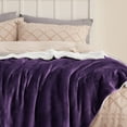 Bedsure Sherpa Fleece Queen Blankets Purple Thick and Warm Blankets