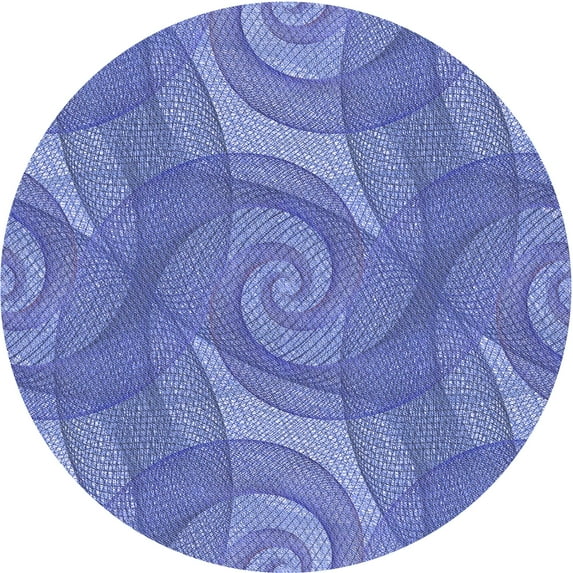 Ahgly Company Machine Washable Indoor Square Transitional Sky Blue Area Rugs, 3' Square
