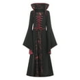 thumbnail image 2 of SUNSIOM Robe Médiévale Renaissance pour Filles Enfants Costume Halloween Vampire Cosplay Manches Évasées Col Montant Robe de Soirée, 2 of 10
