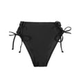 thumbnail image 5 of Relleciga Women's Black(Strappy Crossing) High Cut High Waisted Bikini Bottom Size Small, 5 of 5