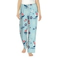 thumbnail image 2 of Kdxio Women's Comfy Stretch Sailboats AnchorsPrint Drawstring Pajama Pants-Medium, 2 of 9