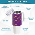 thumbnail image 4 of SKYSONIC 40oz Purple Starfish Tumbler With Lid And Straw Travel Coffee Mug Stainless Steel Insulated Thermal Tumblers Cup, 4 of 7