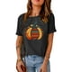 thumbnail image 4 of ABPHQTO Camiseta blanca de manga corta Hello Fall Calling Up Realxed para mujer, 4 of 5
