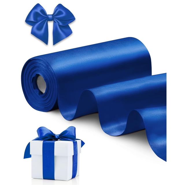 Cinta decorativa FAKILO satinada 15 cm x 20 m azul