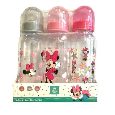 BABY BOTTLE SET 3 - GIRLS 233 - DISNEY MINNIE MOUSE - GREY PINK - 9 oz BPA FREE