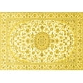 thumbnail image 1 of Ahgly Company Machine Washable Indoor Rectangle Medallion Yellow Traditional Area Rugs, 2' x 5', 1 of 4
