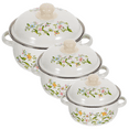 thumbnail image 4 of Miangastore 3pcs Cooking Pots Set Stock Pots Flat Bottom Stockpot Enamel Cooking Pot Soup Pot, 4 of 8
