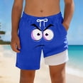 thumbnail image 2 of shoper Toddler Boy 4th Of July Swim Trunks Boxer Brief Elastic Waist Drawstring Short Pants Kids Boys Casual Comfortable Graphic Print Boys Swim Set Size 10 Blue 10-12 Years, 2 of 4
