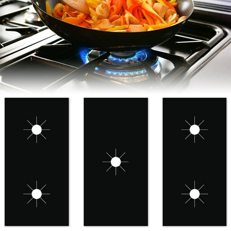 3pcs Stove Cover Kit, Stove Covers, Heat-Resistant Stove Protectors for GAS Range, 0.5mm Reusable GAS Stove Burner Covers with Sponges, Non-Stick
