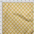 thumbnail image 3 of oneOone Polyester Lycra Yellow Fabric Geometric Bandhani Quilting Supplies Print Sewing Fabric By The Yard 56 Inch Wide, 3 of 4