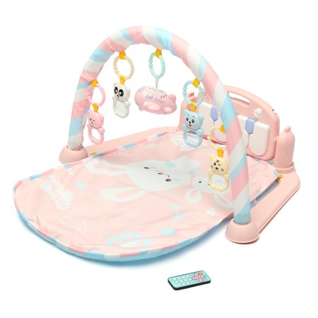 Hip Hop Play Carpet - 3 in1 Baby Play Mat Gym Newborn Infant Baby Musical Piano Play Mat Blanket Kids Activity Carpet Rug, Pink