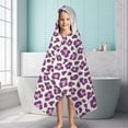 thumbnail image 6 of Light Green and Purple Of Leopard Print Hooded Bath Towel，60"x35" for Ages 3 To 12 Kids, Quick Dry Lightweight Soft Microfiber Hood Beach Towel Cover Up for Kids, 6 of 7