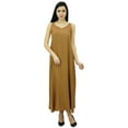 thumbnail image 2 of Bimba Robe Maxi à Bretelles Spaghetti Unie pour Femmes pour l'Été Plage Robe d'Été, 2 of 9