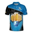 thumbnail image 2 of Custom Name Team Name Funny Beer Bowling Ball Men's Polo Shirt S-5XL, 2 of 5