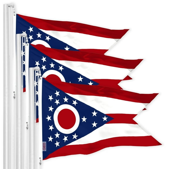 Ohio OH State Flag 3x5FT 3-Pack 150D Printed Polyester By G128
