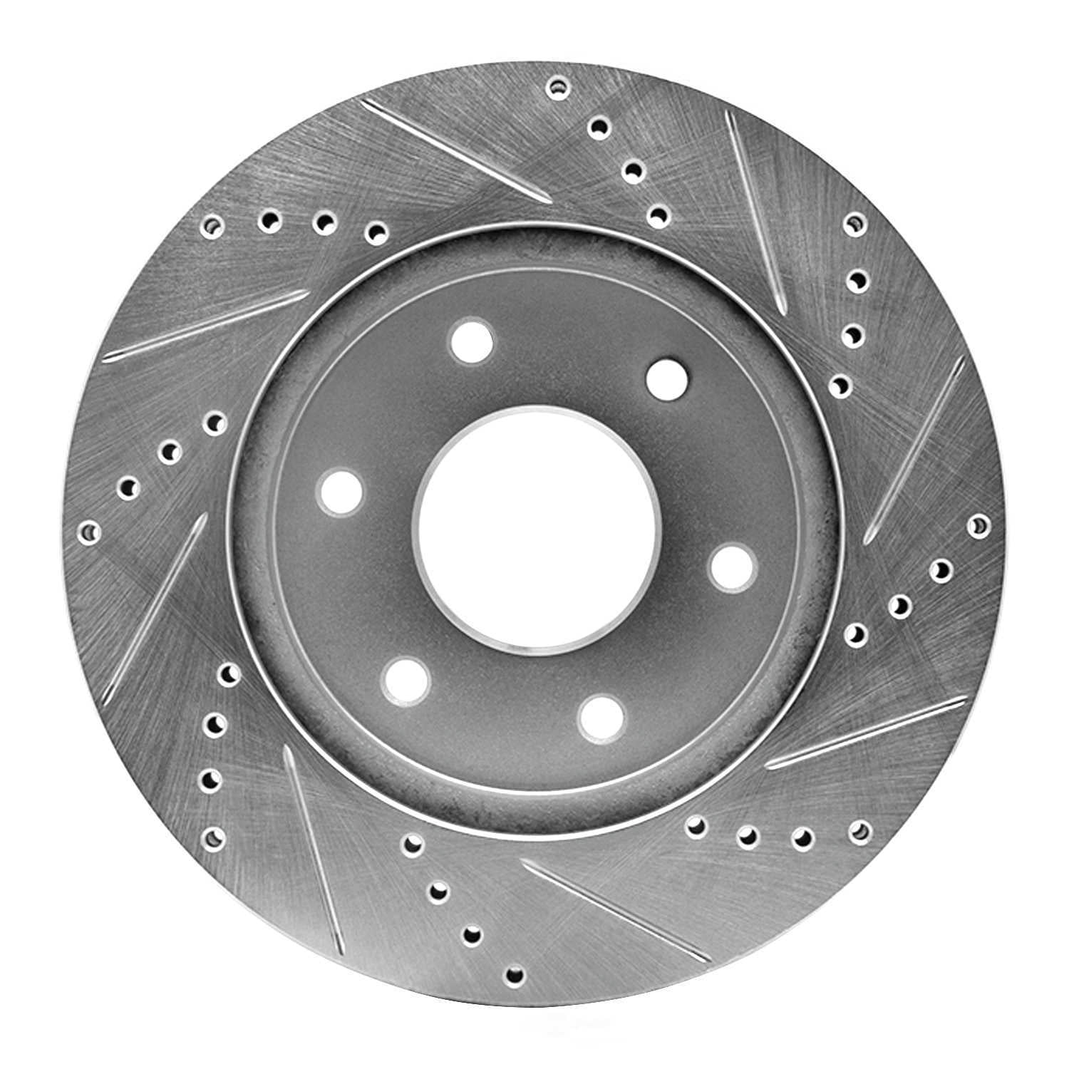 Dynamic Friction Company 631-67091L DFC Brake Rotor - Drilled And Slotted - Silver