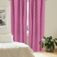 thumbnail image 3 of Ambesonne Pink Damask 4-Panel Curtains, Victorian Monochrome, 56"x84", Pale Pink Dark Magenta, 3 of 4