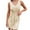 Beige, variant on IROINNID Sundress For Women V-Neck Fashion Casual Temperament Pullover Slim Waist Pullover Dress Solid Color Elastic Waist Sleeveless Dress